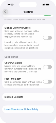 Press Blocked Contacts.