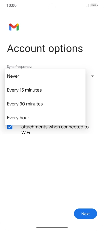 Press the required setting.