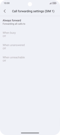 Press the required divert type. Press the required divert type.
