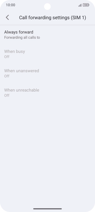 Press the required divert type. Press the required divert type.