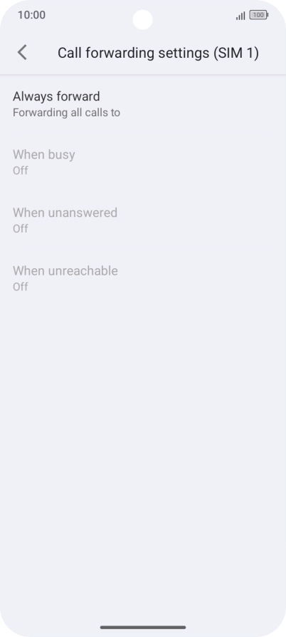 Press the required divert type. Press the required divert type.