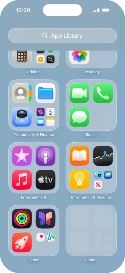 The app is now placed in the Hidden folder in the App Library.