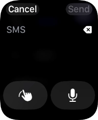 Press the microphone icon and record the message.
