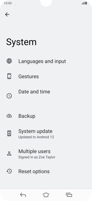 Press System update. If a new software version is available, it's displayed. Follow the instructions on the screen to update the phone software.