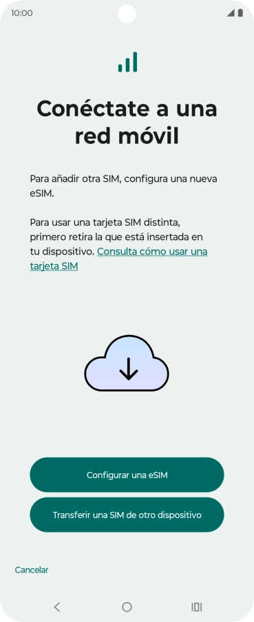 Pulsa Configurar una eSIM. Pulsa Configurar una eSIM.