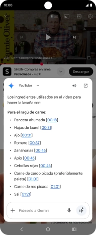 La respuesta de Gemini a tu pregunta se visualiza ahora en la pantalla. La respuesta de Gemini a tu pregunta se visualiza ahora en la pantalla.