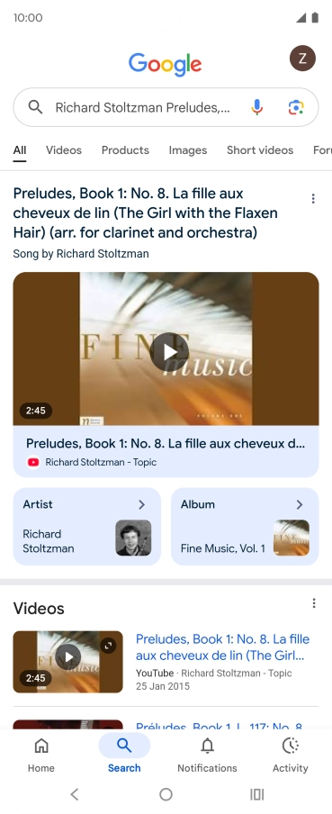 Follow the instructions on the screen to use the search results.