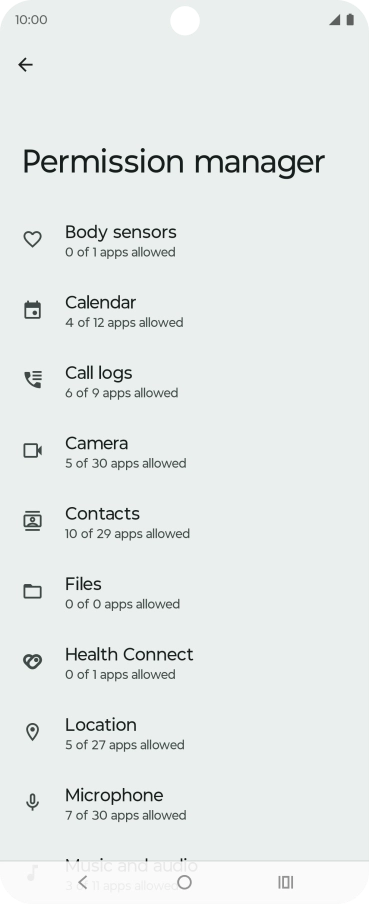 Press the required phone function.