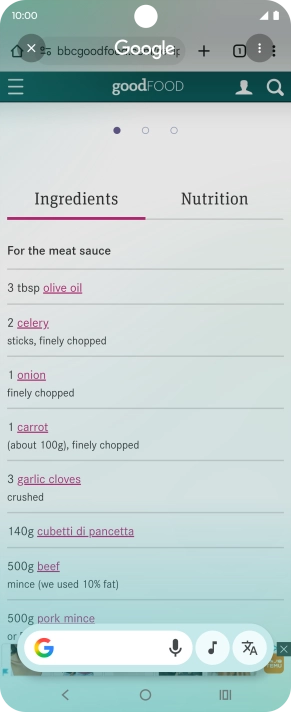 Press the translation icon.
