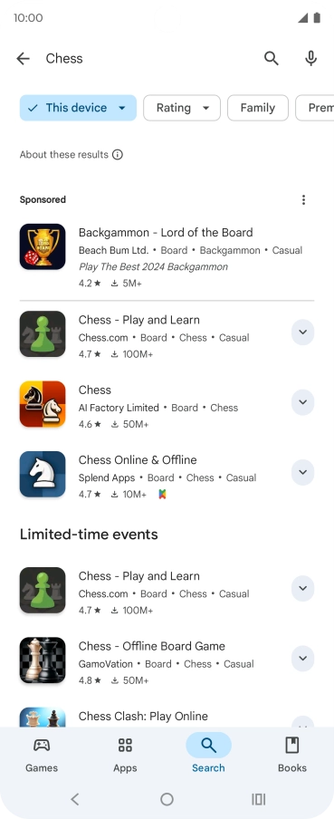 Press the required app.