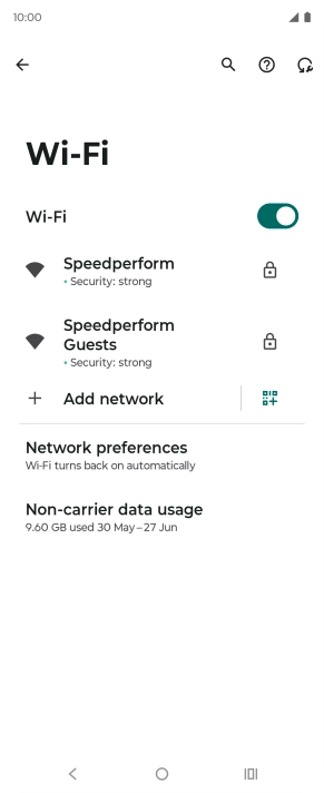 Press the required Wi-Fi network.