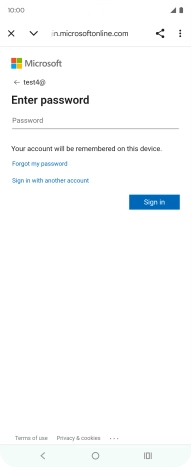 Press Password and key in the password for your email account.