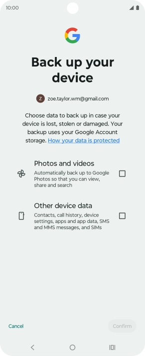 Press the fields next to the required data types to select them.