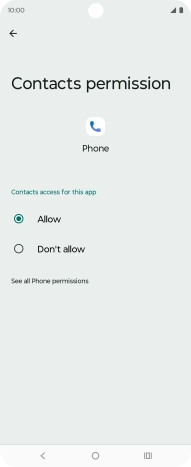 Press the required setting.