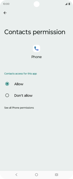Press the required setting.