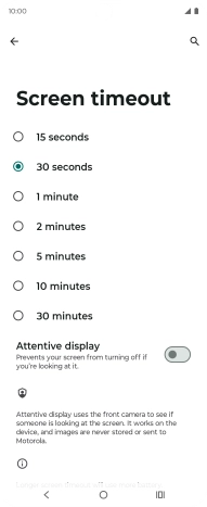 Press the required setting.