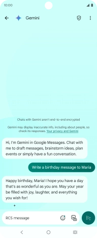The text suggestion from Gemini is displayed.