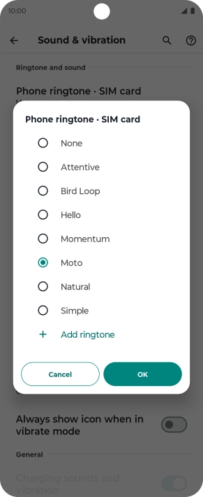 Press the required ring tones to hear them.