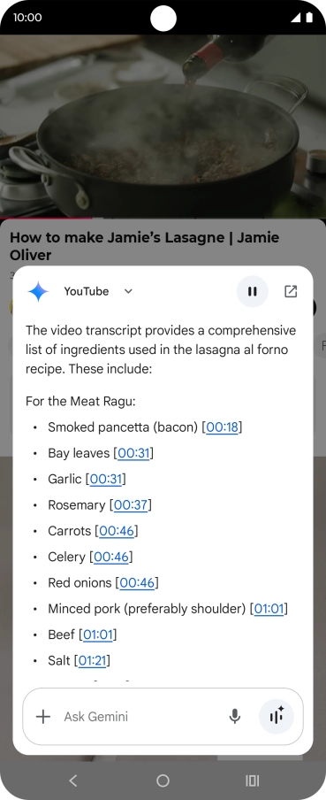 The answer from Gemini to your question is displayed.