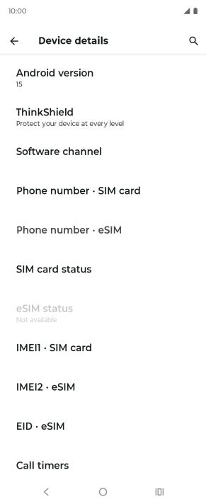 Your phone's software version is displayed below Android version.