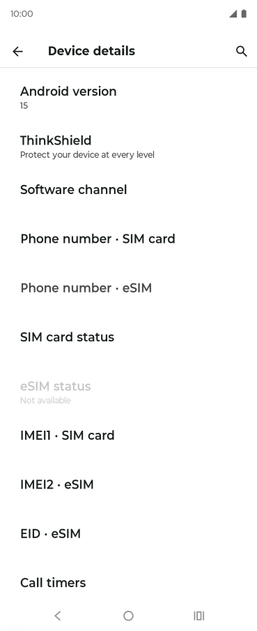 Your phone's software version is displayed below Android version.