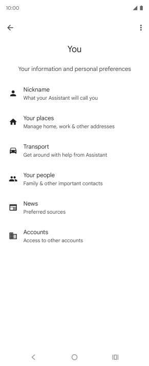 Follow the instructions on the screen to select more settings for Google Assistant.