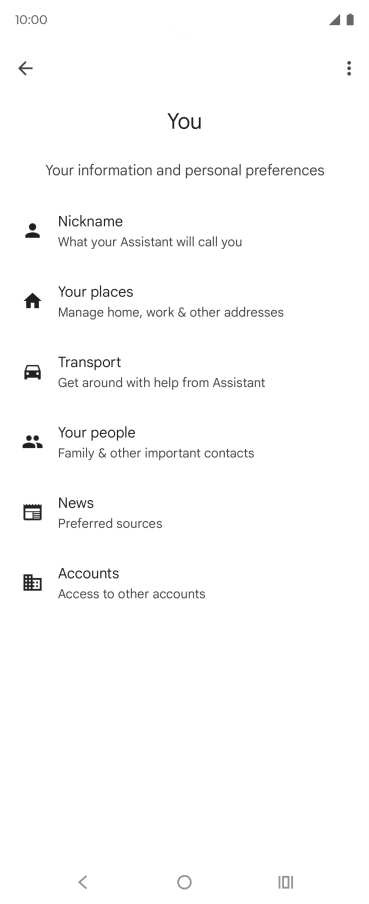 Follow the instructions on the screen to select more settings for Google Assistant.