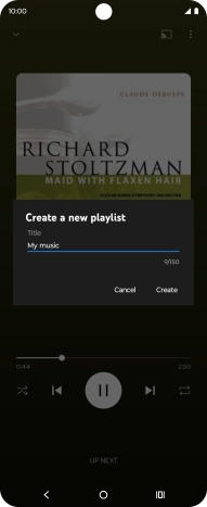 Key in a name for the playlist and press Create.