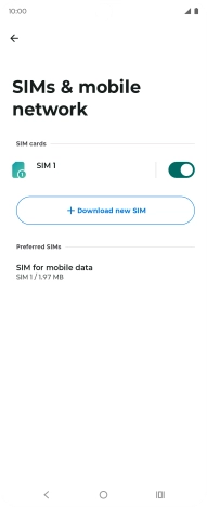 Press SIM for mobile data.