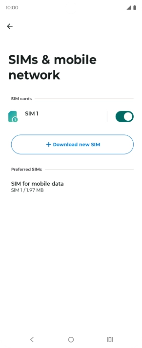 Press SIM for mobile data.