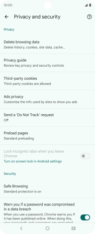 Press Delete browsing data.
