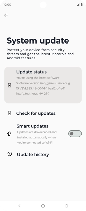 Press Check for updates. If a new software version is available, it's displayed. Follow the instructions on the screen to update the phone software.