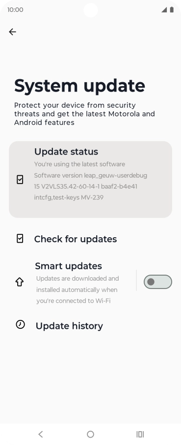 Press Check for updates. If a new software version is available, it's displayed. Follow the instructions on the screen to update the phone software.