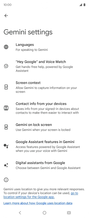 Press Digital assistants from Google.