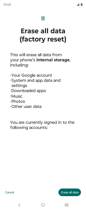 Press Erase all data.