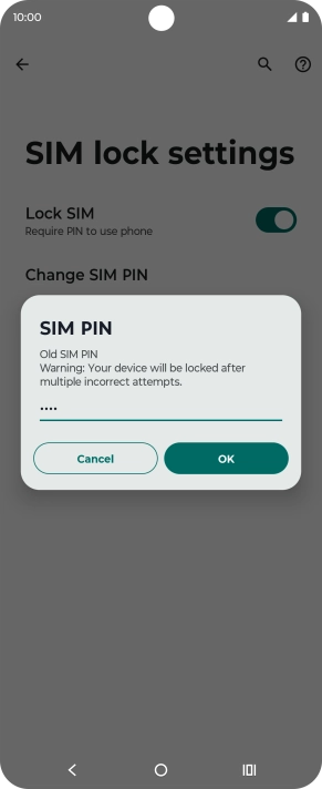 Key in your current PIN and press OK.