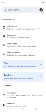 Press Voice Match and follow the instructions on the screen to turn automatic activation of Google Assistant on or off.