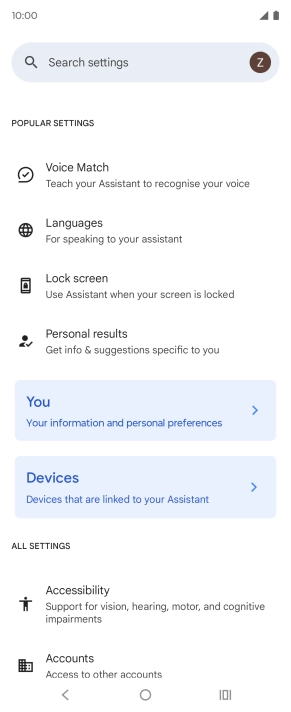 Press Voice Match and follow the instructions on the screen to turn automatic activation of Google Assistant on or off.