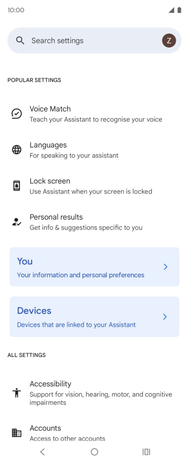 Press Voice Match and follow the instructions on the screen to turn automatic activation of Google Assistant on or off.