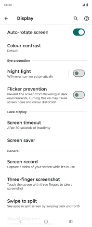 Press Screen timeout.