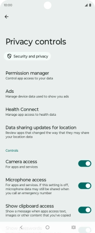 Press Permission manager.