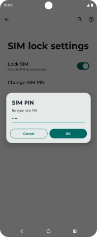 Key in the new PIN again and press OK.