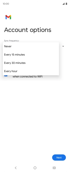 Press the required setting.