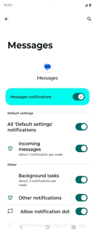 Press Incoming messages.