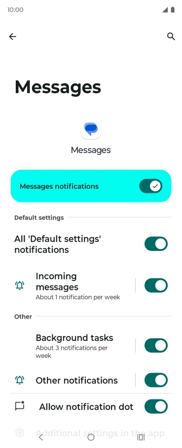 Press Incoming messages.