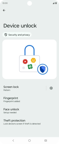 Press Screen lock and key in the additional phone lock code you created earlier.