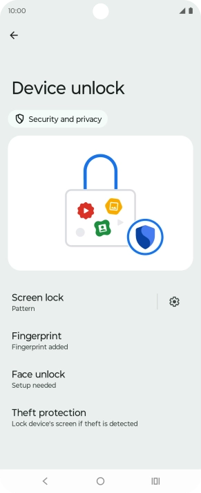 Press Screen lock and key in the additional phone lock code you created earlier.