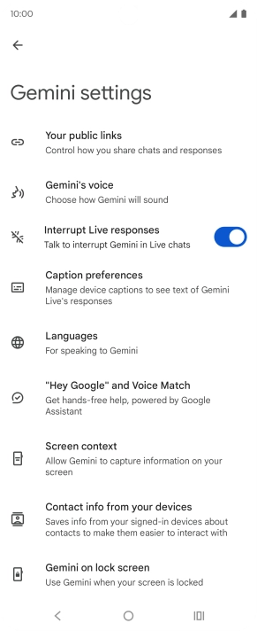 Follow the instructions on the screen to select the required settings.
