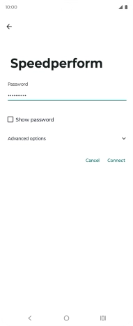 Key in the password for the Wi-Fi network and press Connect.