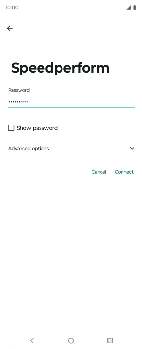 Key in the password for the Wi-Fi network and press Connect.